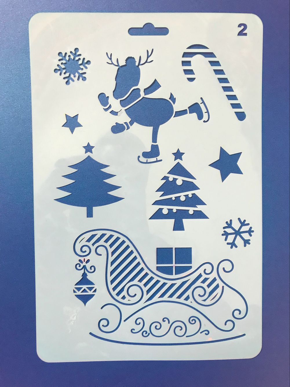 Picture of Christmas series painting template hollow diy album Lace ruler hand-written newspaper Journal drawing spray mold