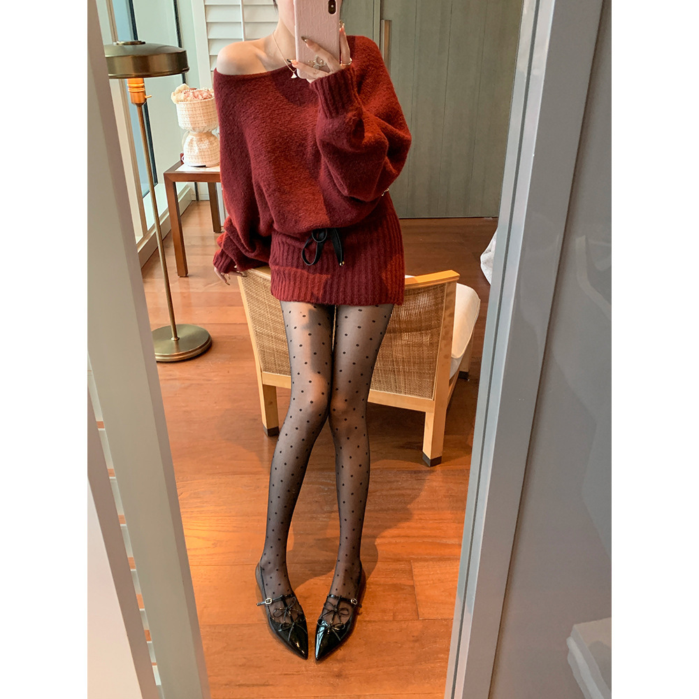Picture of Sheepskin ~ Chaohui style Hepburn evening event pointed bow shallow flat Mary Jane shoes women's flats and banquet shoes