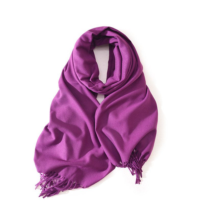 Picture of 2025 Red Scarf Women's Winter Cashmere Solid Color Scarf Shawl High-grade Warm Korean Style Tassel Scarf Men's All-match Scarf