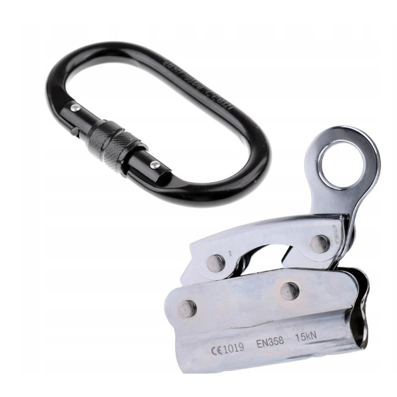 Picture of Outdoor high-altitude steel wire rope rock climbing self-locking device high-altitude operation rope anti-falling steel lock falling device slider equipment