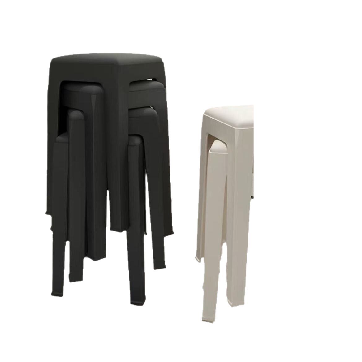 Picture of Plastic Stool Household Thickened Stackable Square Bench Modern Simple Sturdy Durable Dining Table Stool Spare High Chair