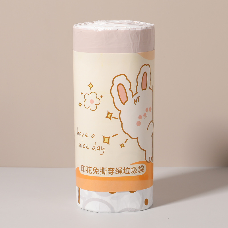 Picture of Tear-free drawstring garbage bag household automatic closing portable thickened extra thick plastic bag kitchen cleaning bag wholesale