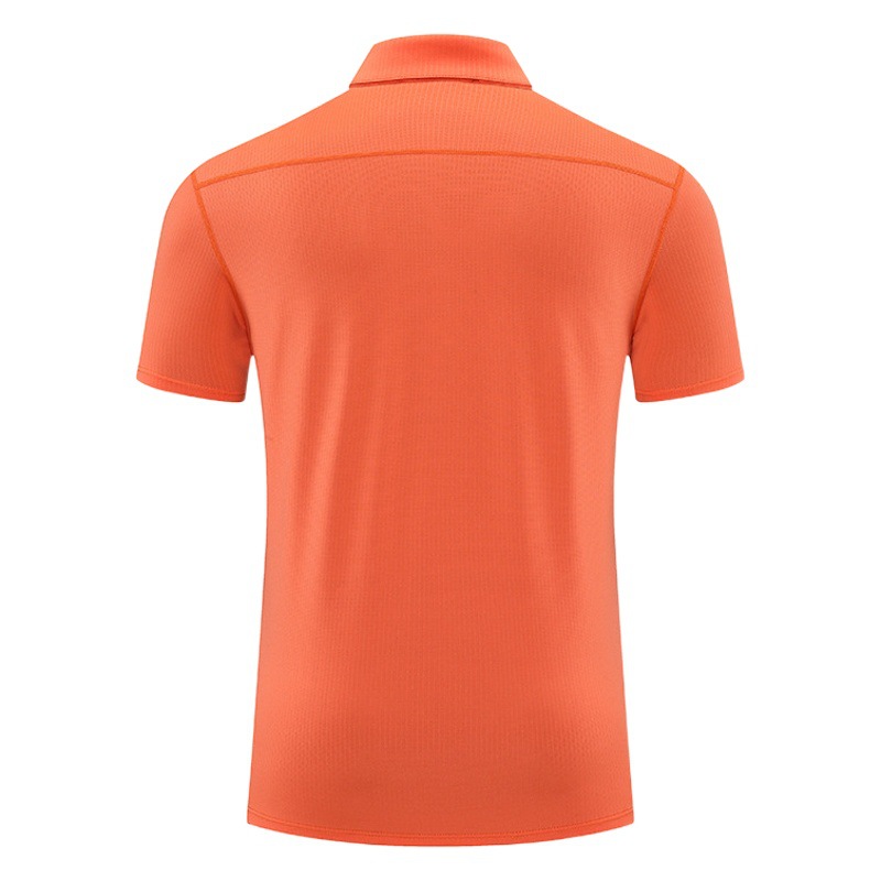 Summer lapel high-end fitness training clothes loose polo shirt Ice Silk breathable running sports quick-drying clothes short sleeve
