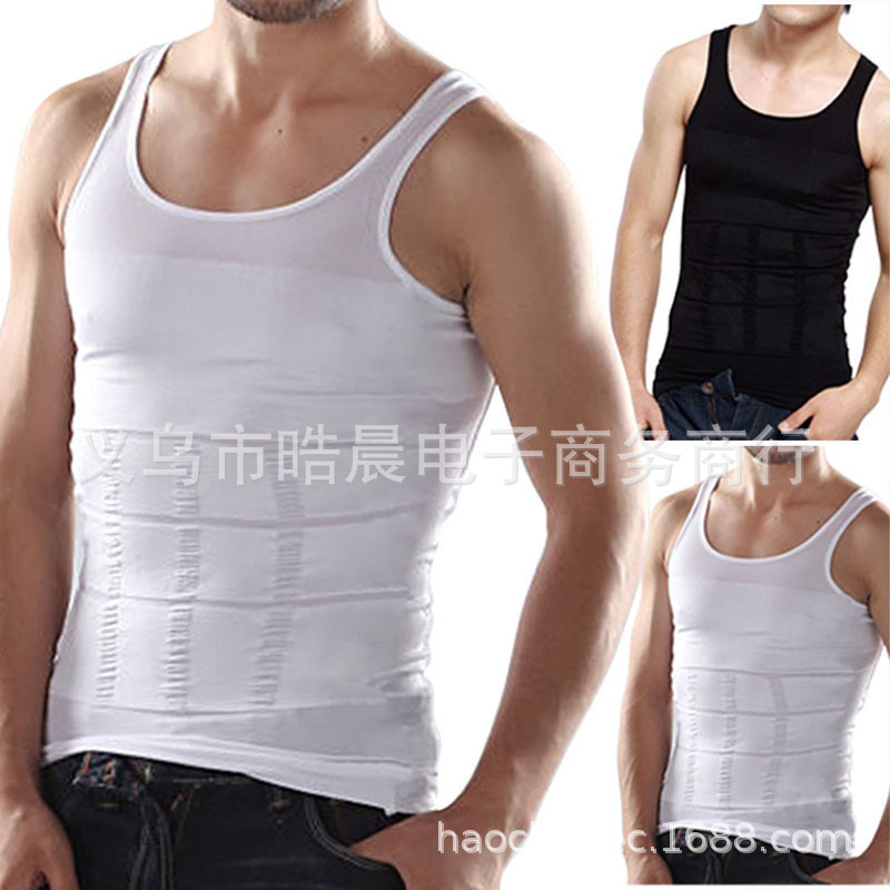 Foreign Trade TV cross-border lift men's body-shaping vest slim waist waist tight thin chest sports body n underwear
