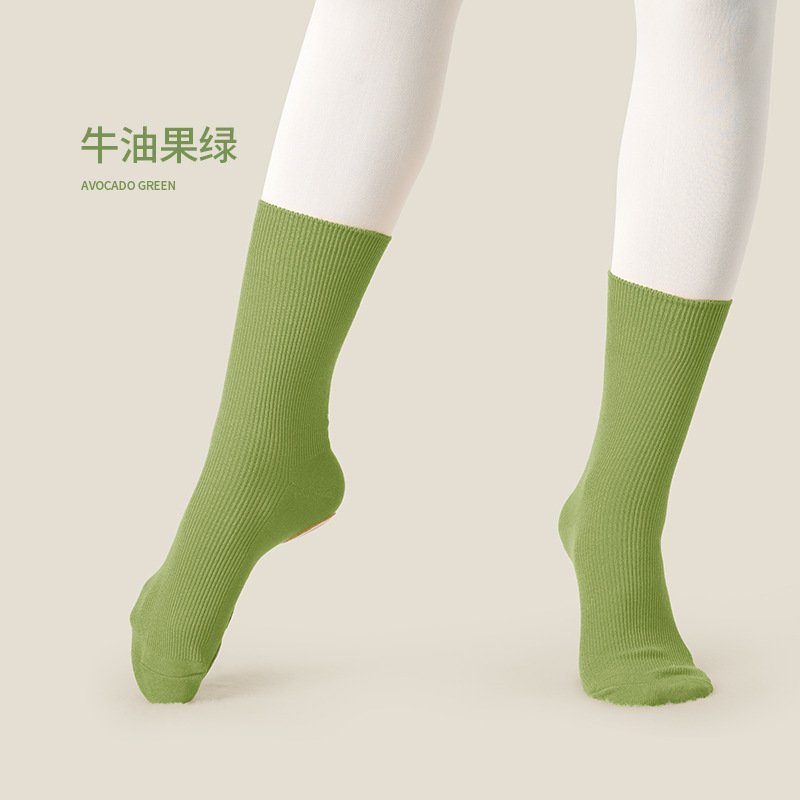 Picture of Dance Socks Non-slip Professional Women's Dancing Socks with Bottom for Adult Practice Dancing Socks Children's Mid-tube Socks with Three-piece Bottom Modern Dance Socks