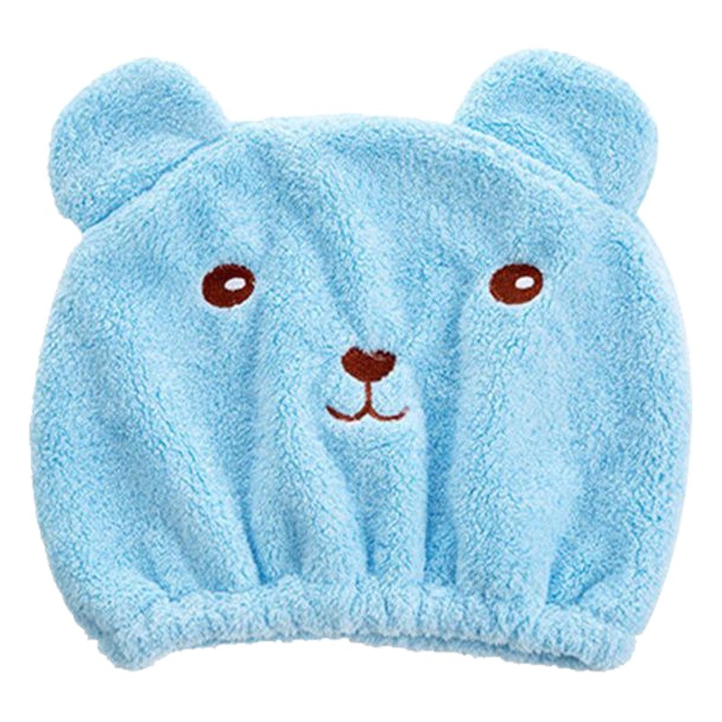 Picture of Korean version of thick coral velvet embroidery bear dry hair cap cute cartoon super absorbent quick-drying dry hair towel wholesale