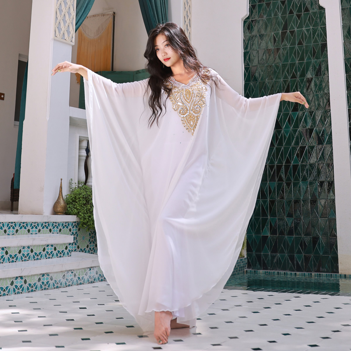 Belly Dance Hair Shake Dance Robe Belly Dance Khalegy Haligi Hair Shake Robe 2024 New Performance Clothes