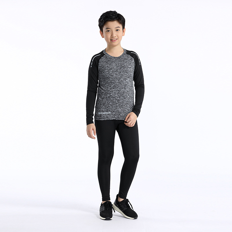 Picture of Children's Autumn and Winter Base Tight Suit Basketball Uniform Jersey Team Uniform Ball Suit Children's Autumn and Winter 2-Piece Tight Suit