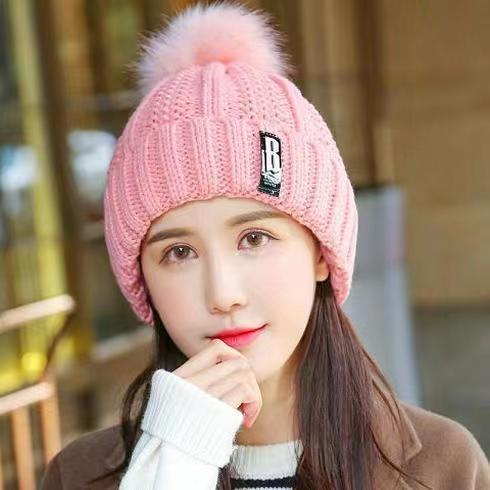 Picture of Hat Women's Autumn and Winter Velvet Thickeneded Korean Style Versatile Warm Cycling Women's Knitted Cold-Proof Hat Ear Protection Hat
