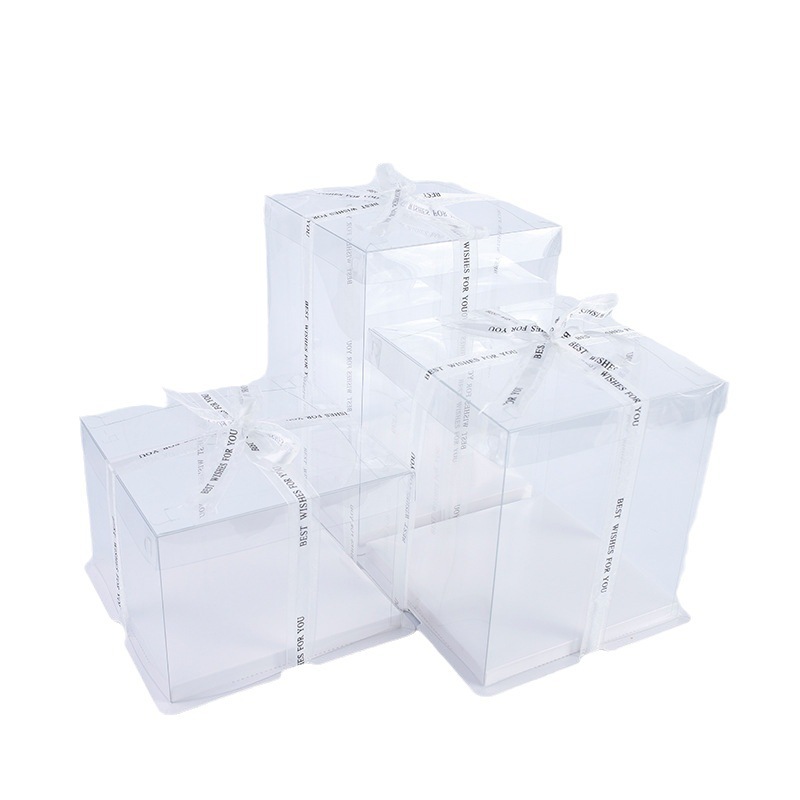 Picture of Wholesale transparent cake box 4 inch 6 inch 8 inch 10 inch 12 inch birthday cake box baking box height