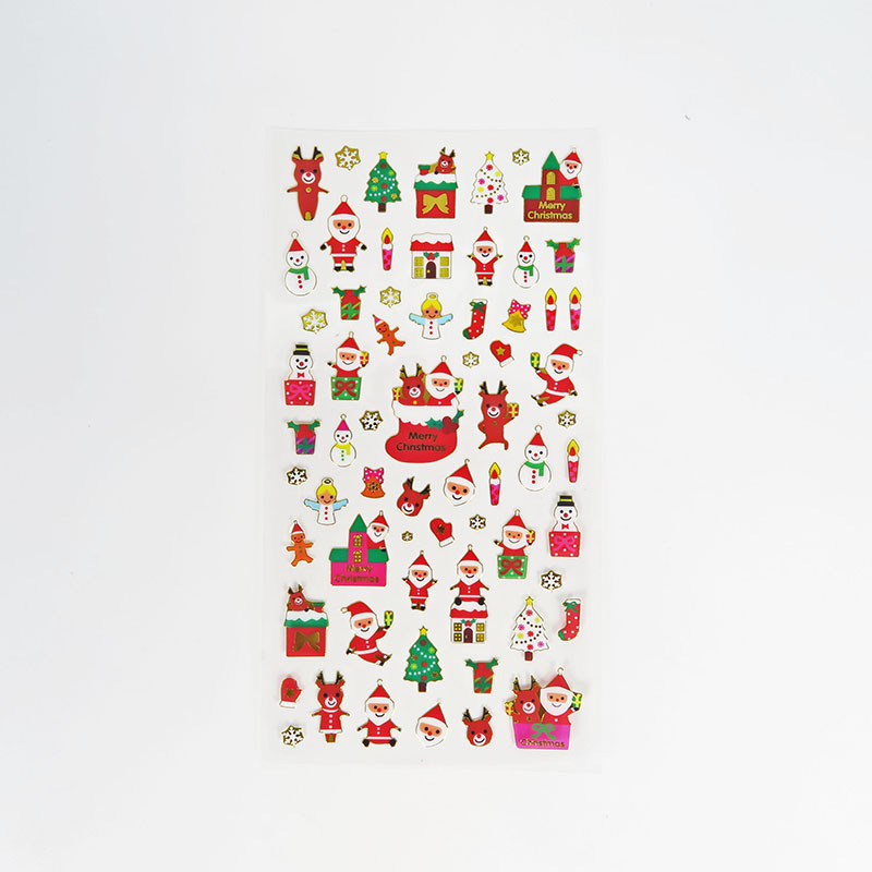Picture of Spot Wholesale Christmas Stickers DIY Hot Stamping Transparent Decorative Gifts Pvc Cartoon Kidsren Reward Christmas Stickers