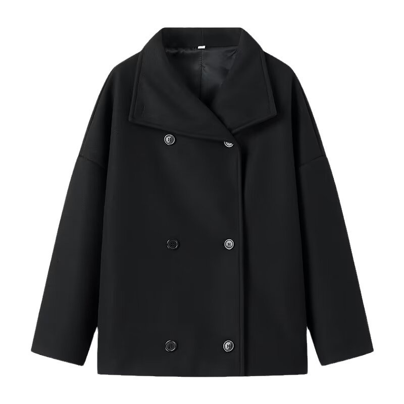 Picture of European and American AliExpress women's top 2024 spring new lapel double-breasted tweed coat women's 1783