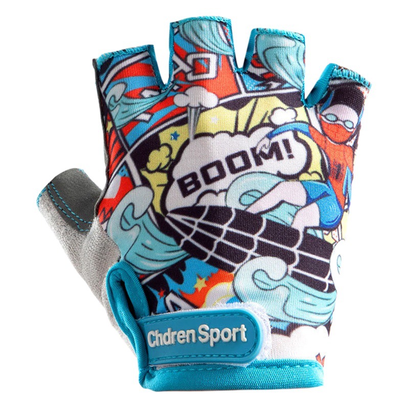 Children's Half Finger Gloves Outdoor Sports Protective Non-slip Breathable Baby's Roller Skating Balance Bike Riding Gloves for Boys and Girls