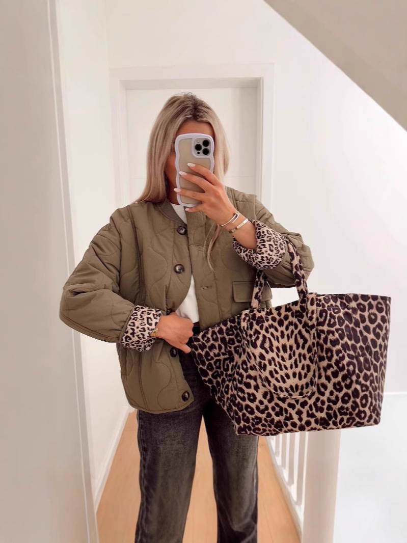 Cross-Border Aliexpress Popular Export Women's Clothing Wholesale 2024 New Quilted Cotton Animal Pattern Cotton Outwear Zr Spot