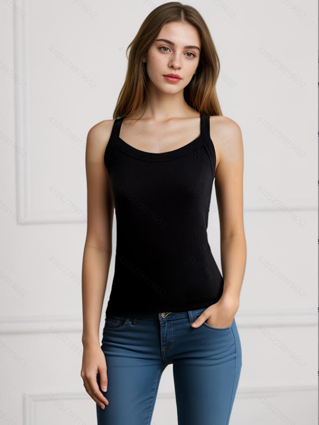American-style White Camisole Women's Summer Outer Wear Beautiful Back Inner Base Shirt Sleeveless Slim-fit Slim-fit Black Top