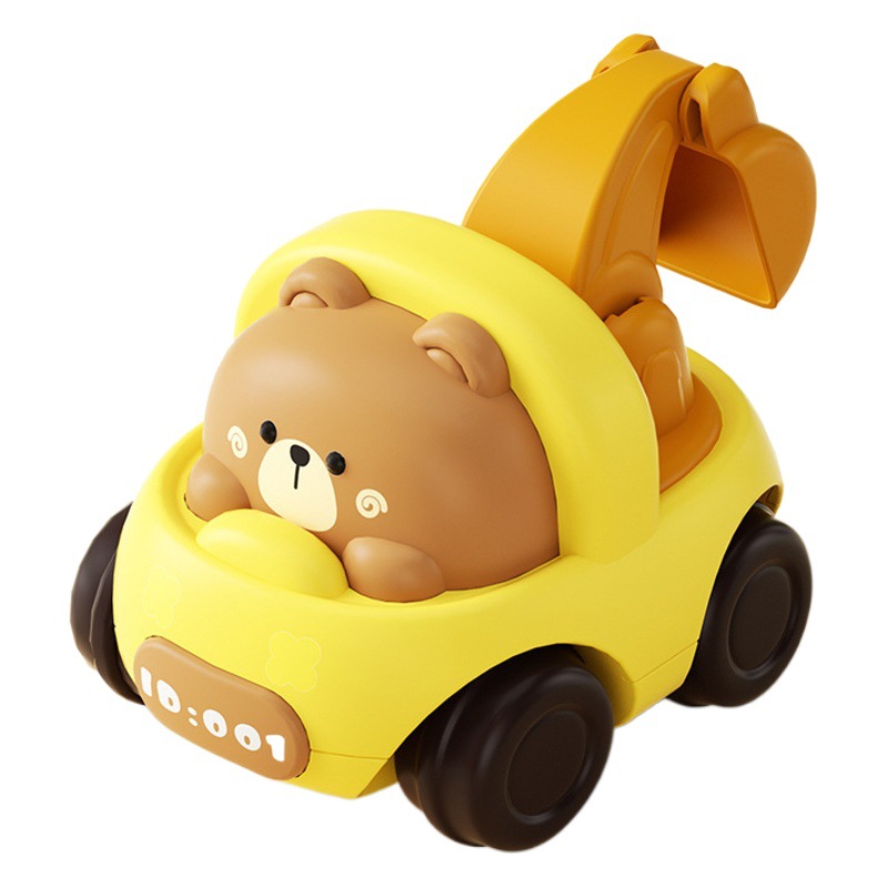 Daishiyin cartoon animal inertia sliding car cute funny drop-resistant engineering vehicle toy children's toy wholesale