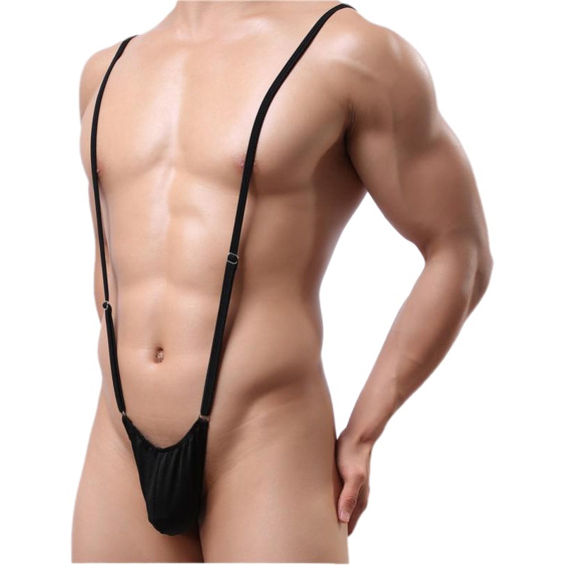 Night three-point sexy underwear sexy strap adjustable one-piece thong T pants U convex bag bag design men's one-piece