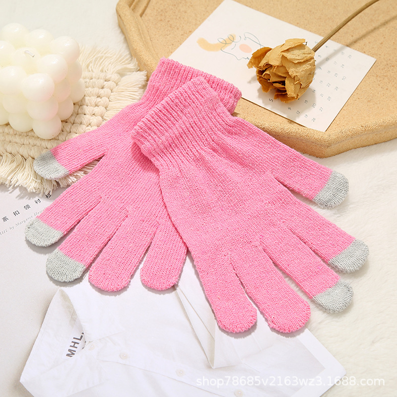 Picture of Touch Cotton Knitted Gloves, Warm and Cold-Proof Finger Gloves, Thickeneded Simple Outdoor Windproof and Warm Gloves