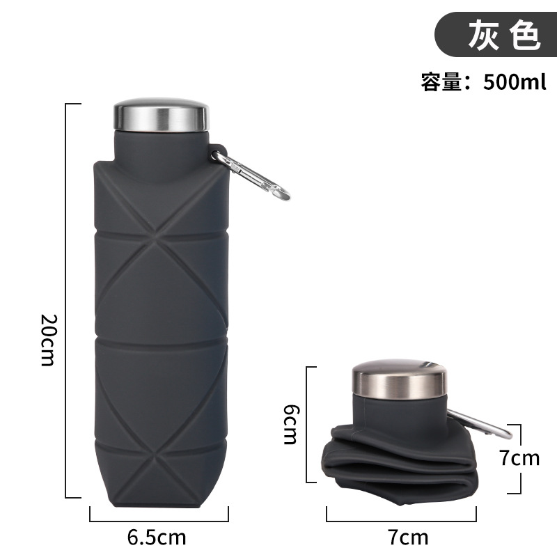 Picture of Platinum Silicone Diamond Folding Cup 700ml Outdoor Sports water bottle Cross Border Pocket Portable Kettle