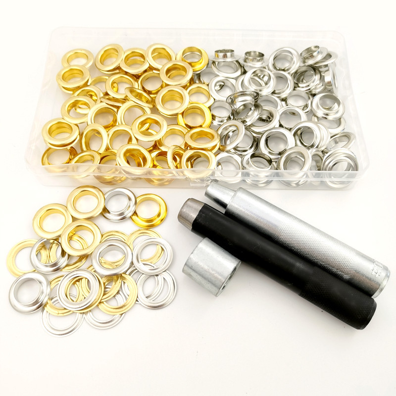 Cross-Border Supply of 100 Sets of 12mm+ Installation Tools, Brass Eyelet Set, Tarpaulin Metal Brass Eyelet Buckle, Belt Buckle