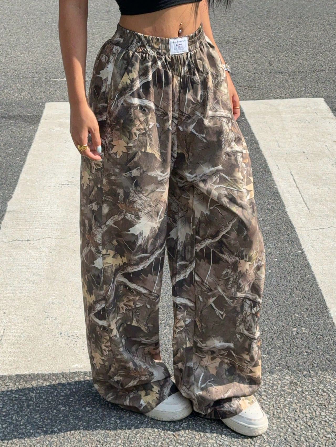 2024 Spring and Autumn Spice Girls Women's New High Waist Wide Leg Pants Loose Slim Spice Girls Casual Pants Amazon