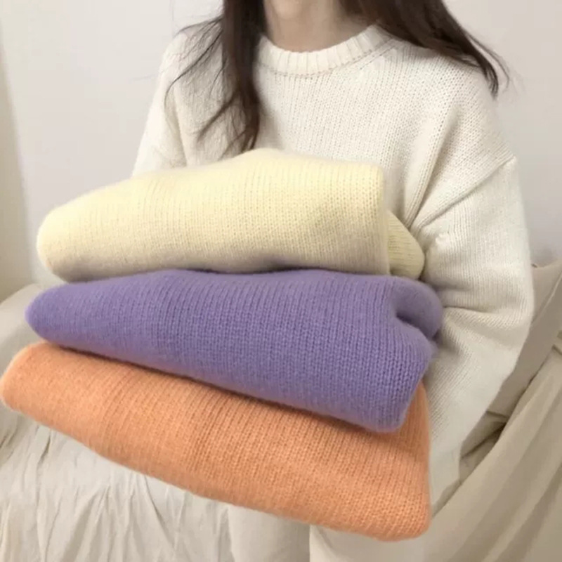 Picture of Women's sweater autumn and winter 2024 New sweet lazy style loose outer wear thickened bottoming shirt soft glutinous knitted top