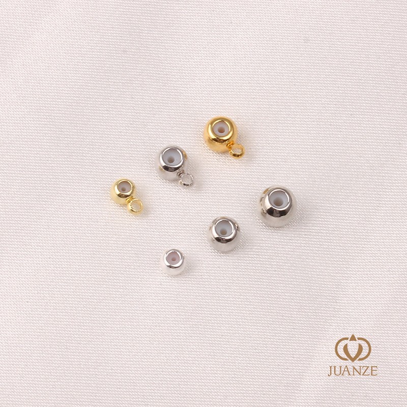 Picture of Bag gold color belt hanging without hanging silicone plug positioning adjustment round bead spacer handmade DIY hand necklace material accessories