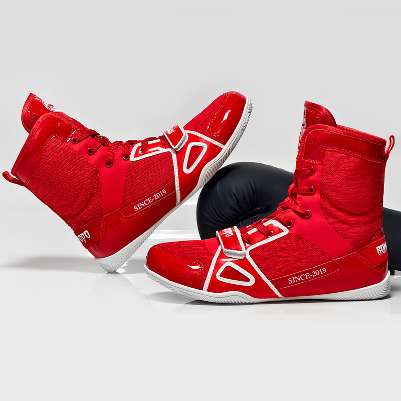 Picture of New Sanda Fighting Boxing Shoes for Men and Women, Same Style Fighting and Wrestling Shoes, High-Top Wrist Boots, Rubber-Soled Fighting Shoes