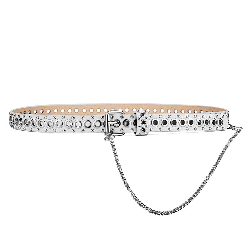 Picture of Belt Women's European and American Punk Rivet Street Personality Men's Belt Air Eye Belt Girls' Cross-border Hipsound Hair