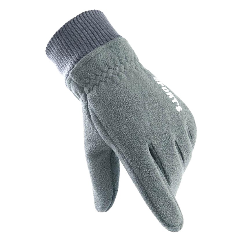 Gloves Men's Winter Polar Fleece Plus Velvet Thickened Warm Gloves Cycling Sports Driving Anti-Slip Warm Touch Screen Gloves