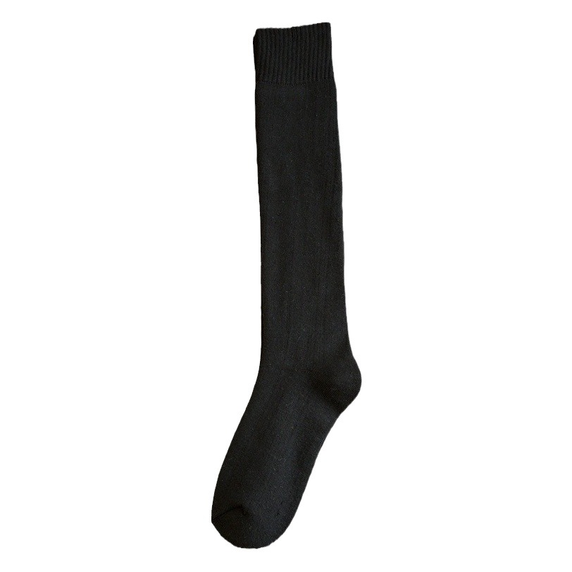Thickened Warm Stockings Women's Terry Calf Socks Pure Color Towel Socks Autumn and Winter Sleep Fleece-Lined High Socks