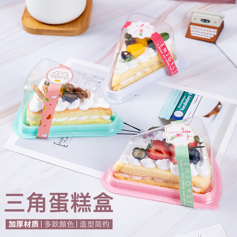 Triangle cake box 6 inch 8 inch lasagna mousse cake box cut pieces baking transparent pastry packaging box