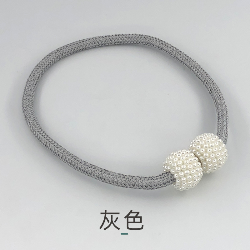 Picture of Cross-border Wholesale Simple High-strength Magnetic Pearl Magnetic Buckle Fabric Storage Lace-up Curtain Magnetic Buckle Curtain Strap