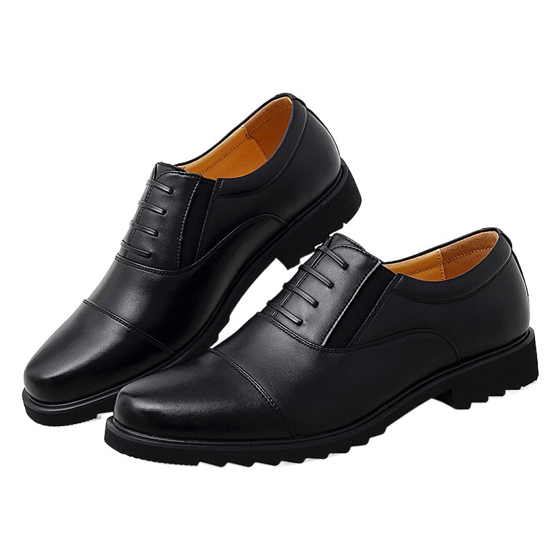 Leather Shoes Men's Three-Joint Business Casual Leather Shoes Security Dress Wedding Business Casual Breathable Fashionable British Men's Shoes