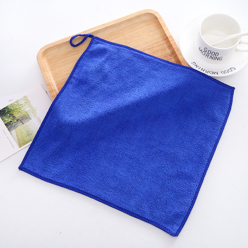 Picture of Wholesale microfiber small square 30*30 absorbent quick-drying towel kitchen cloth car towel custom logo