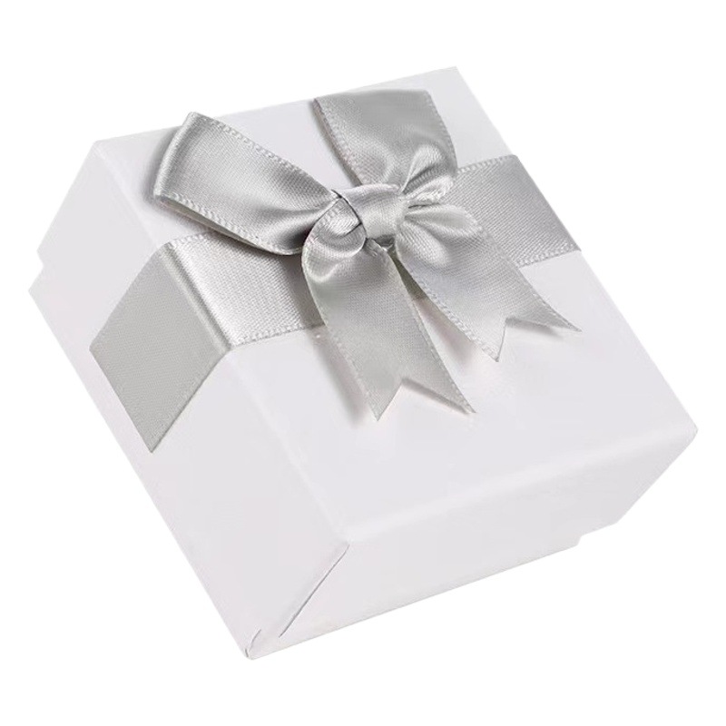 New bow jewelry packaging box necklace ring stud earrings gift box jewelry packaging box in stock wholesale