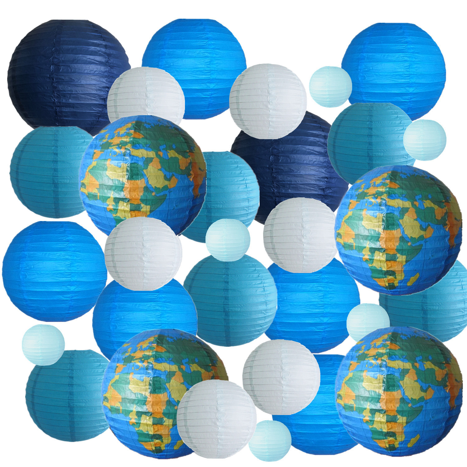 Picture of Spring, Summer, Autumn and Winter Colorfulful Paper Lanterns Round Foldableable Paper Art Combination Set Hanging Lanterns
