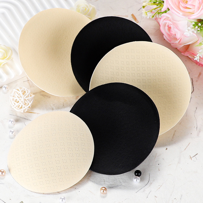 Round imitation latex ultra-thin chest pad anti-bump breathable insert sports underwear yoga clothing swimsuit triangle eight holes