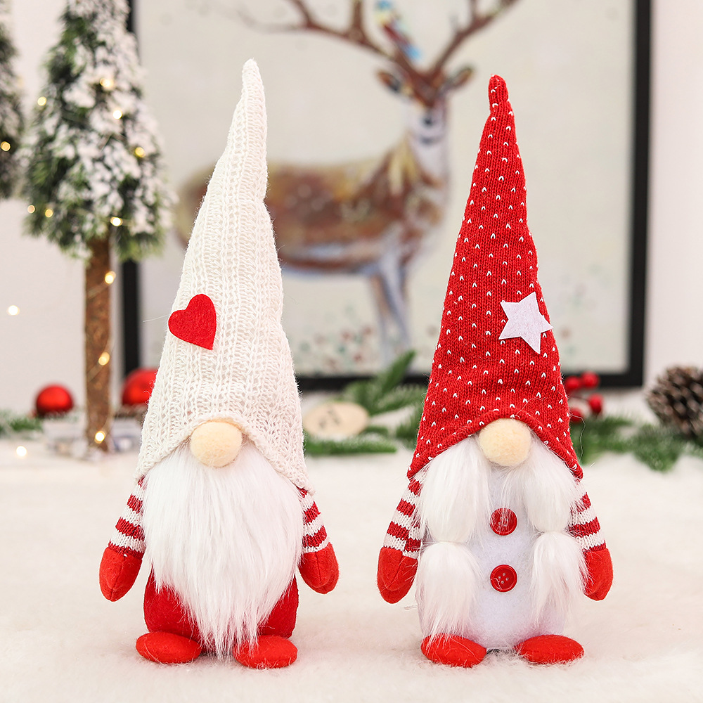 Cross-border New Christmas Decoration Knitted Couple Doll Faceless Doll Window Living Room Shopping Mall Props Supplies