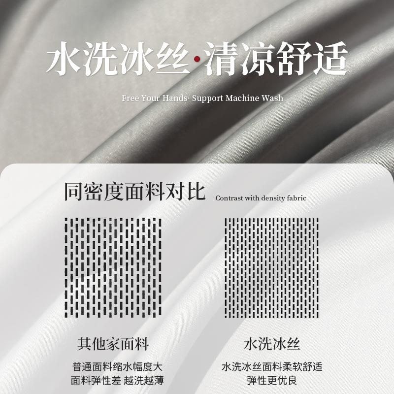 Picture of Summer Ice Silk Bed Sheet Three-Piece Set Solid Color Skin-Friendly Comfortable Water Washable Machine Washable Durable Student Dormitory Single Bed Sheet