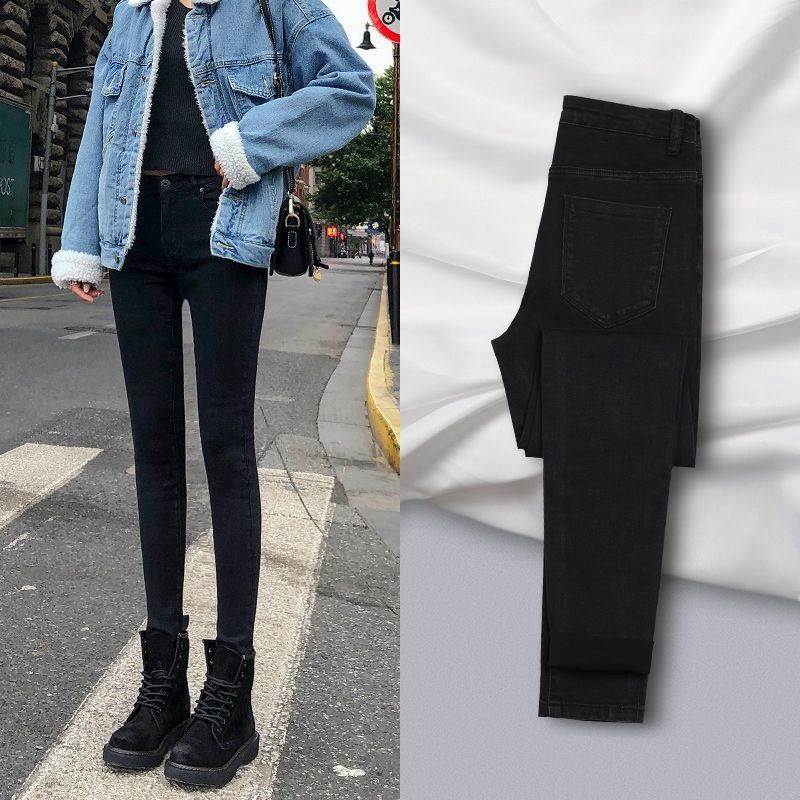 Picture of Jeans Women's High-Waist Slim-Fit Slimming Skinny Pants 2021 Spring and Autumn New Stretch All-Match Outer Wear Cropped Pencil Pants