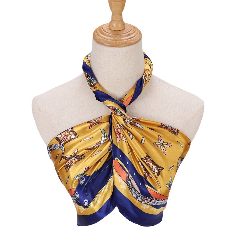 Picture of Simulated Silk Scarf Women's Headscarf 90*90cm Square Scarf Pattern Scarf Shawl European and American Cross-Border Scarf Wholesale