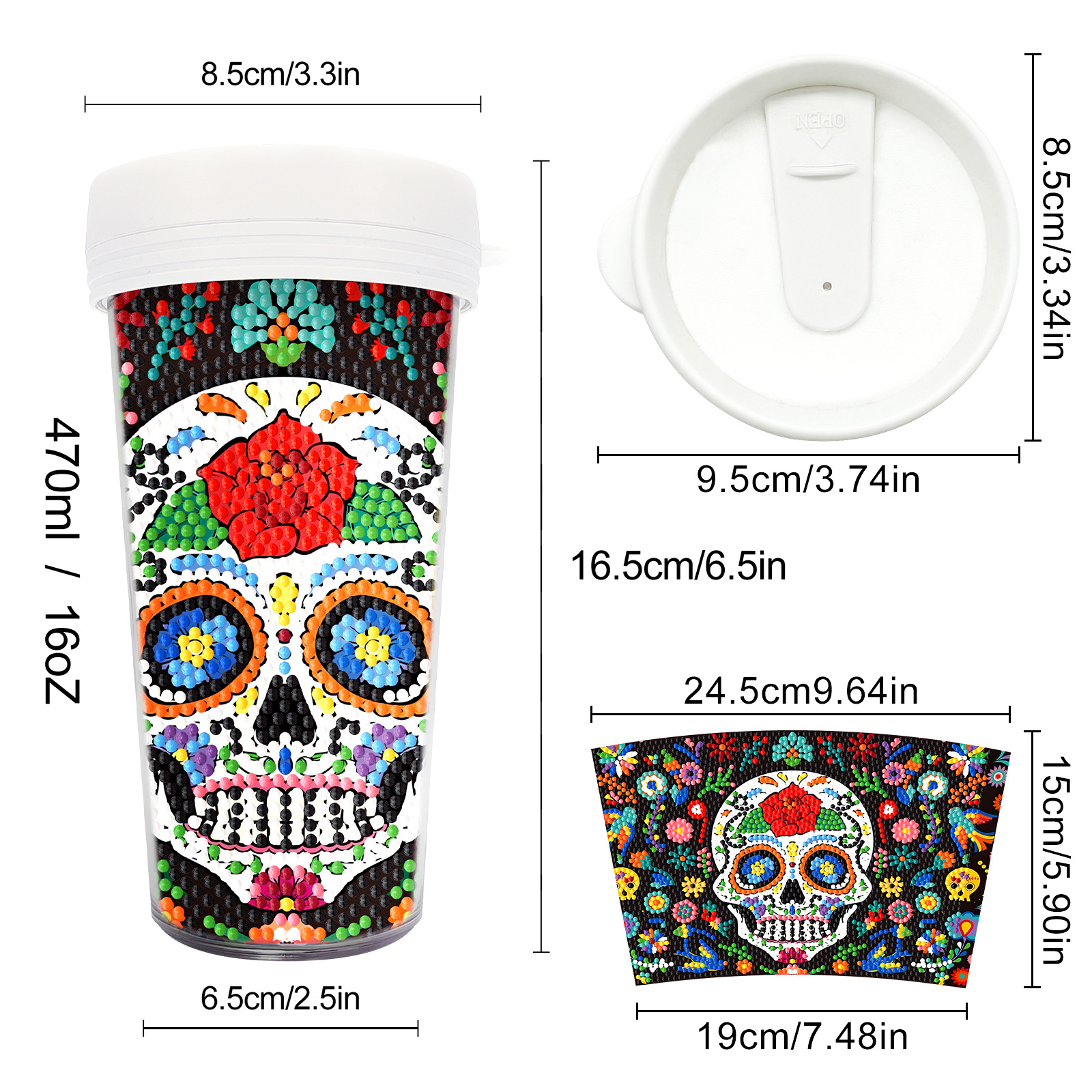 Picture of Diamond Painting Peripherals, New and Unique Cups, Cross-Border Supply, Diamond Stickers, Embroidery, DIY Handmade Full Diamond Creative Decorative Paintings Wholesale