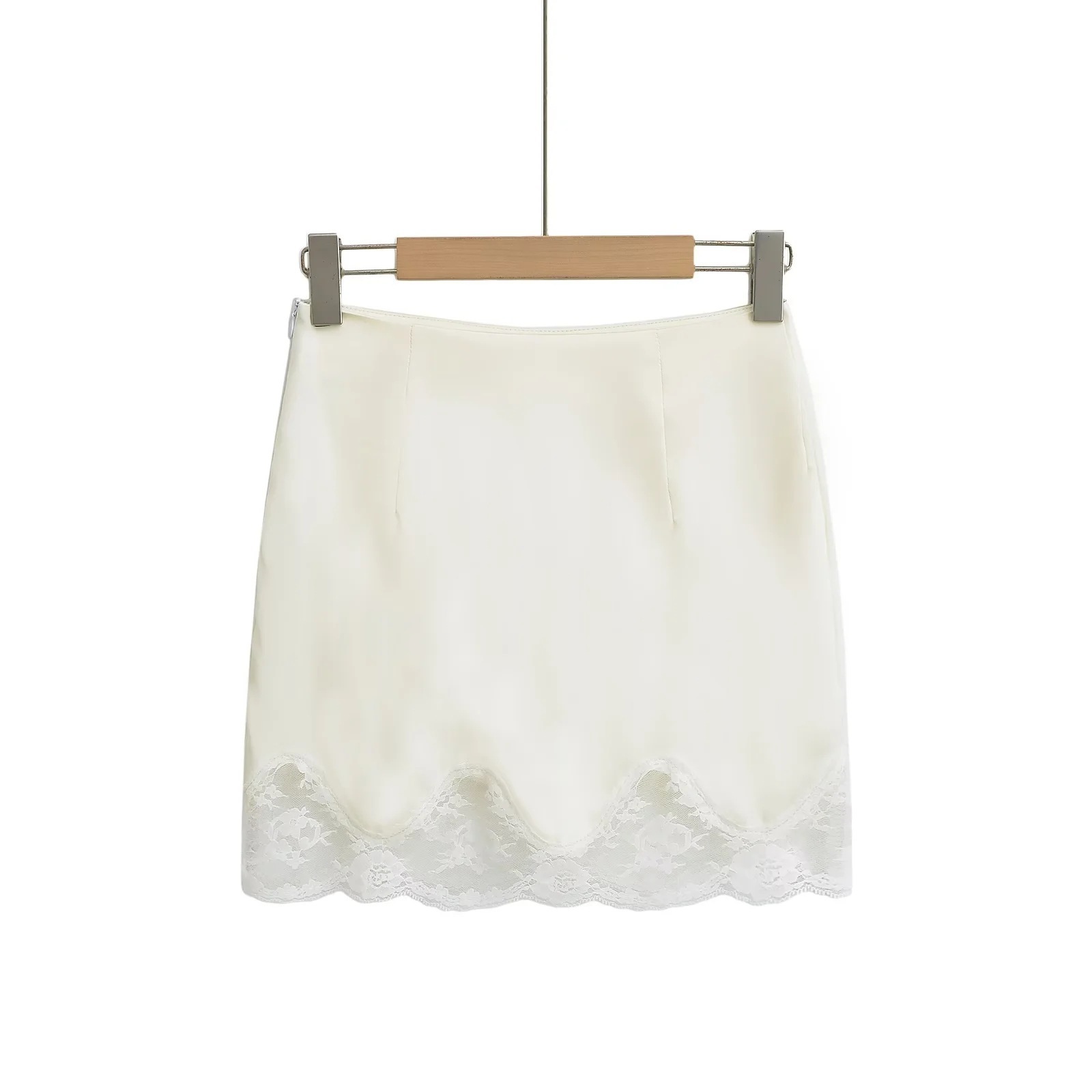 French Style Pure Desire Style Lace Skirt Women's Design Sense Niche Gloss All-match Anti-slip Simple Hip Skirt