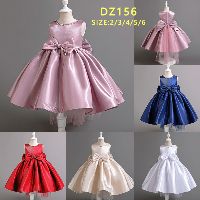 2024 Amazon Girls Dress New Children's Clothing Ready-Made Children's One-Year-Old Piano Birthday Photography Light Luxury Princess Dress