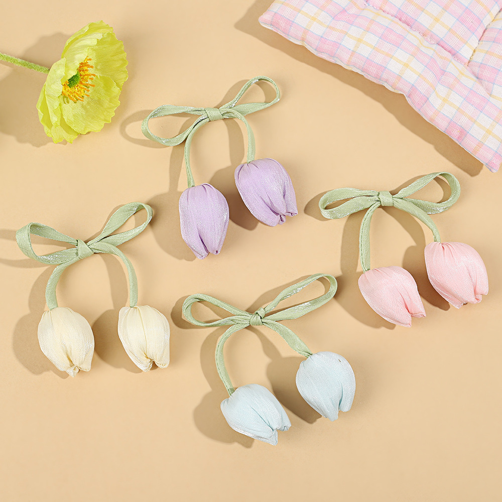 Cute three-dimensional tulip bouquet packaging accessories flower shop special handmade diy material floral bow decoration