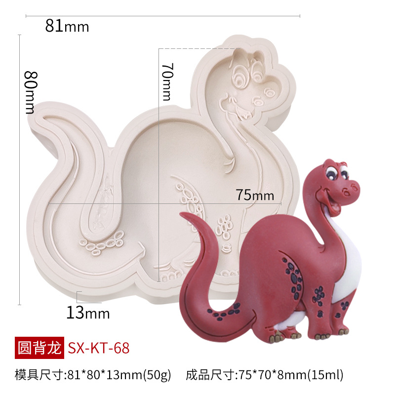 Picture of Sanxin Easter Dinosaur Silicone Mold Creative DIY Cartoon Animal Flip Sugar Chocolate Cake Decorative Grinding Tool