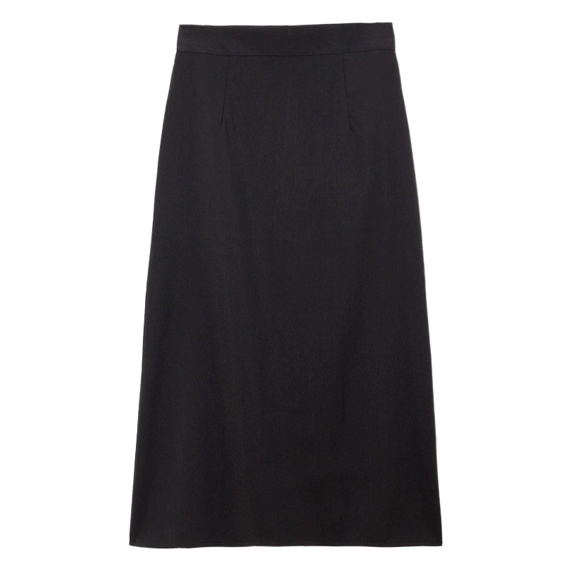 Black Skirt Women's Autum A-Line Long Skirt 2023 New Small High-Waisted Chic Skirt Design Niche