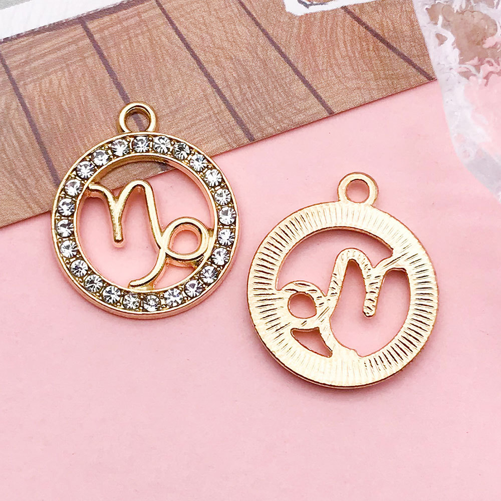 Picture of Twelve Zodiac Signs Cross-Border Zodiac Signs with Diamonds Alloy Accessories DIY Combination Necklace Earrings Pendant Pendant Accessories