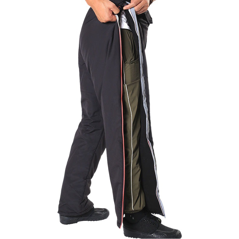 Winter Thickened Outdoor Cotton Pants Men's Waterproof Double Zipper Quick-release Pants Loose fleece-lined Warm Fishing Pants